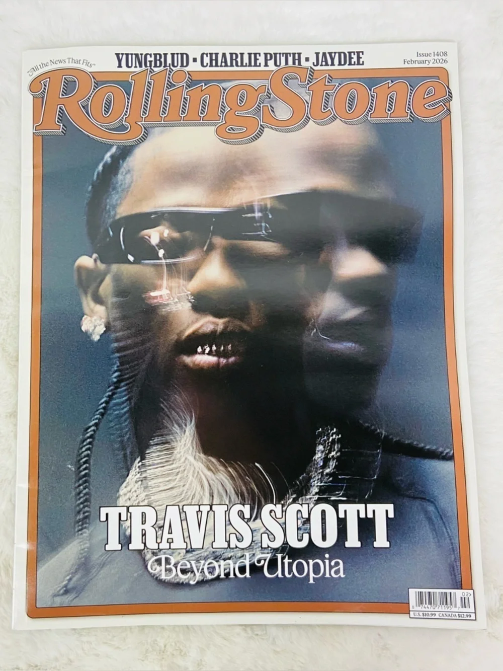 the Rolling Stones Orange & Blue Travis Scott beyond utopia Cover